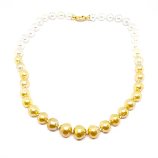 Collier Collier de perles dorées & blanches 58 Facettes
