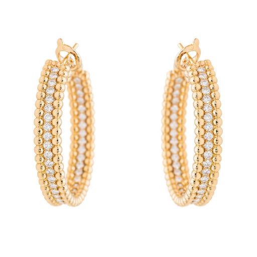 Van Cleef & Arpels Earrings Pearl Hoop Earrings Yellow Gold Diamond 58 Facettes 2699805CN