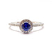 Ring Round sapphire diamond ring white gold 58 Facettes