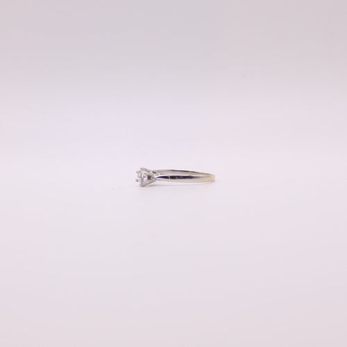 Bague Solitaire or blanc, diamant 58 Facettes