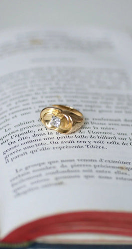 Bague 49.5 Bague Tank retro en or jaune et diamant 58 Facettes