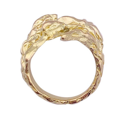 Bague 51 Bague croisée or jaune texturé. 58 Facettes 33602