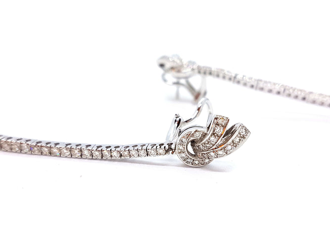 Boucles d'oreilles Boucles d'oreilles Pendants Or blanc Diamant 58 Facettes 06117CD