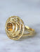 Citrine spiral ring on hammered gold 58 Facettes