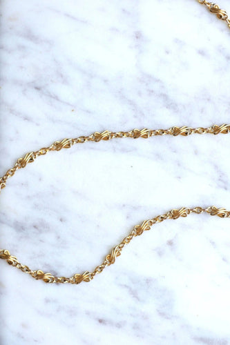 Collier Chaîne de montre ancienne, maille torsadée or rose 58 Facettes