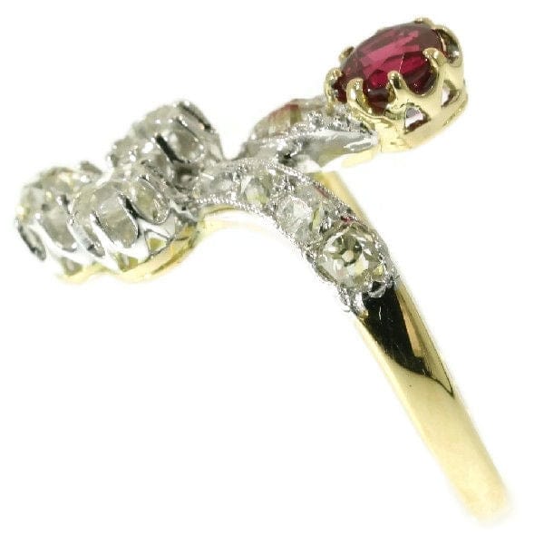 Bague 50 Bague avec diamants et rubis 58 Facettes 16077-0041