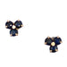 Earrings Stud earrings in yellow gold, trilogy of sapphires 58 Facettes