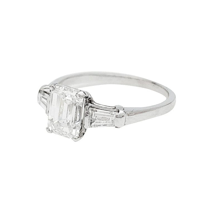 Bague 54 Bague diamant taille émeraude 1.50 cts. 58 Facettes 30785