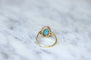 Bague Bague marguerite turquoise diamants 58 Facettes