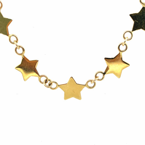 Collier Collier Or Jaune 9 Etoiles 58 Facettes