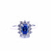 Bague 55 Bague platine saphir taille émeraude diamants 58 Facettes
