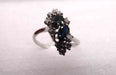 Ring 54 White gold ring Diamonds and Sapphires 58 Facettes 13069
