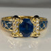 56 KORLOFF ring - sapphire, diamond, blue enamel ring 58 Facettes