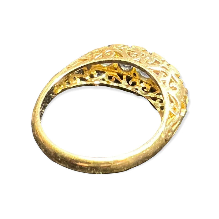 Bague 1 bague jarretière Or jaune Saphirs et pavage de brillants 58 Facettes