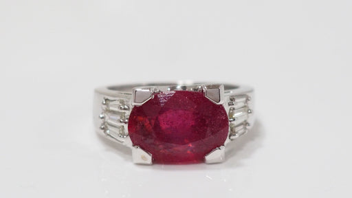 Ring 55.5 White Gold Ruby & Diamond Ring 58 Facettes 31317