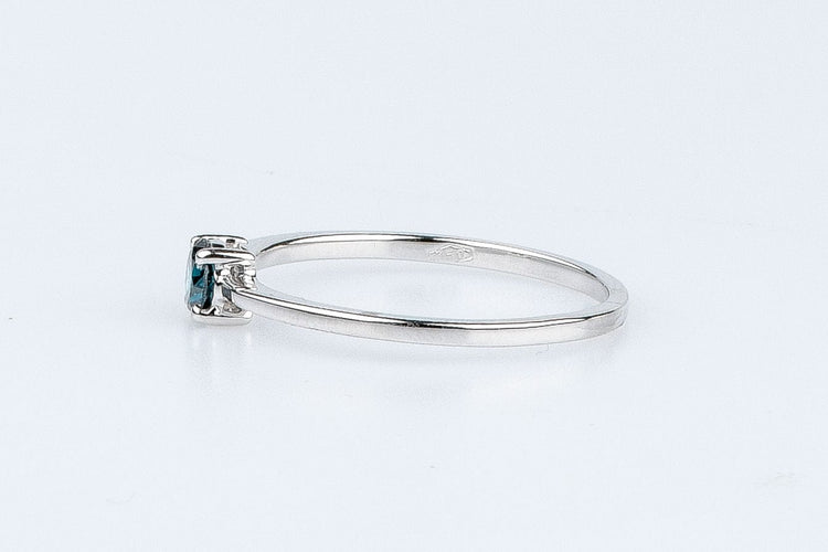 Bague Bague solitaire diamant fancy blue en or blanc 58 Facettes 53072-52-28