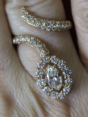 Bague Bague serpent marquise Or jaune Diamant 58 Facettes P154