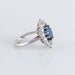 Ring 49 Marquise ring in 18k white gold sapphires and diamonds 58 Facettes