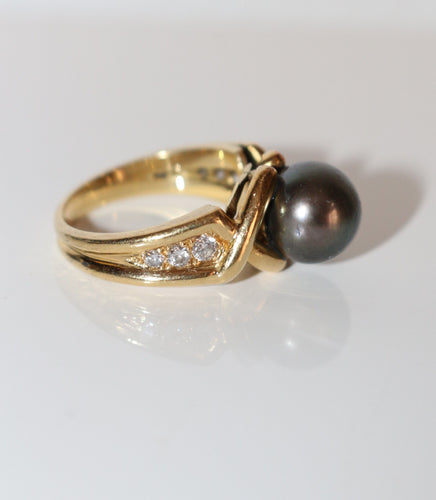Bague 53 Bague Perle De Tahiti Et Diamants 58 Facettes 502