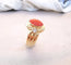 Bague Bague en Or jaune & Corail cabochon 58 Facettes AA 1385