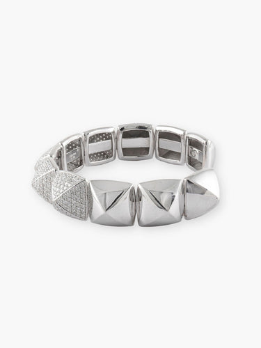 Bracelet Bracelet "Pyramide" Or Blanc et Brillants 58 Facettes 210016