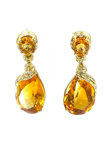 Boucles d'oreilles Boucles d’oreilles D’AVOSSA Citrines & diamants 58 Facettes