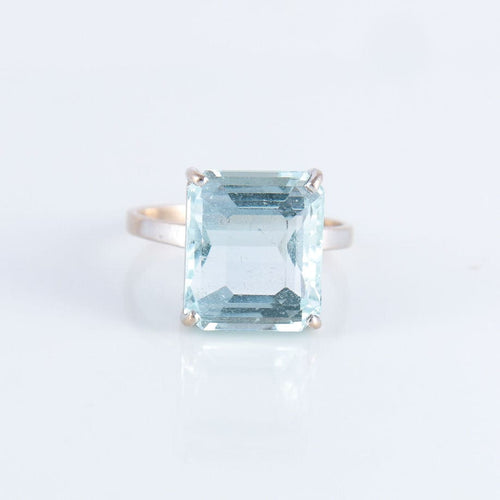 Bague Bague Aigue-Marine, or gris 58 Facettes