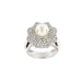 Bague 57 Bague Fleur perle et diamants 58 Facettes 10510