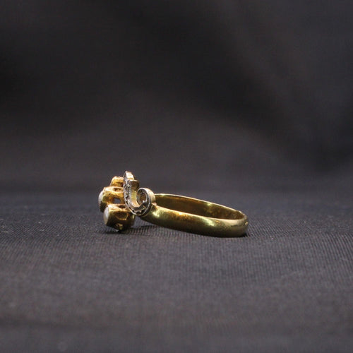 Bague 51 Bague Or Perles fines Diamants 58 Facettes