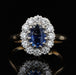 Ring 50 Diamond and sapphire pompadour ring 58 Facettes 22-148