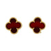 Earrings Van Cleef & Arpels "Vintage Alhambra" model earrings in yellow gold, carnelian. 58 Facettes 31957