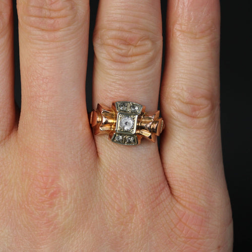 Bague tank noeud saphirs blancs 8891505475913 58 Facettes