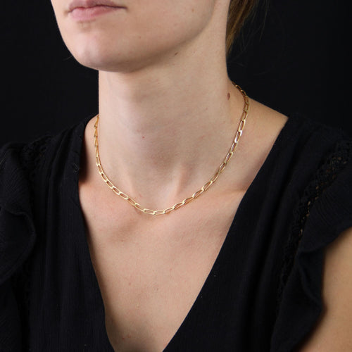 Collier Collier chaine or jaune maillons rectangulaires 58 Facettes 23-223