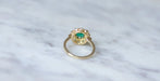 Ring 52 Daisy ring Yellow gold Emerald and Diamonds 58 Facettes