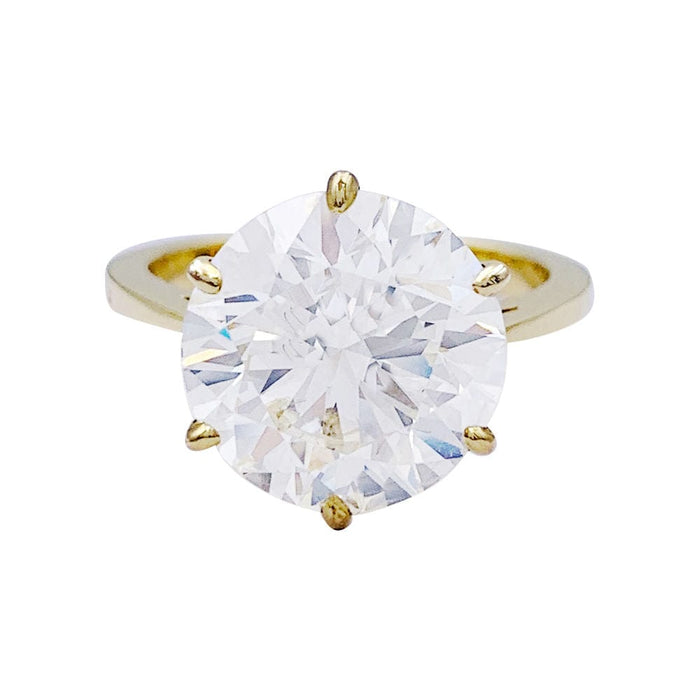 Bague 53 Solitaire en or jaune, diamant 5,77 cts. 58 Facettes 33127