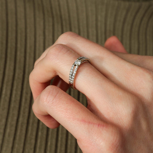 Bague BAGUE OR BLANC & DIAMANTS 58 Facettes BO/220060 NSS-STA