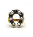 Ring 54 / Yellow and white / 750‰ Gold and 925‰ Silver Horseshoe Ring Sapphires Pearls 58 Facettes 150368R