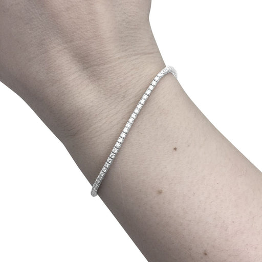 Bracelet Ligne tennis or blanc diamants. 58 Facettes 30881