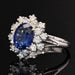 Ring 54 Sapphire and snowflake diamond ring 58 Facettes 21-708