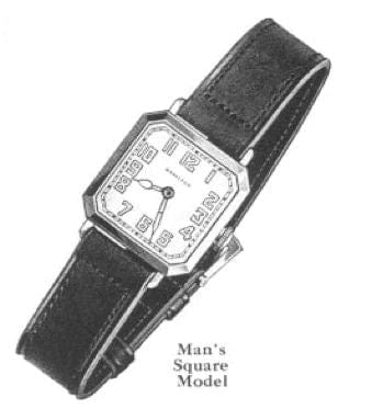 Montre Montre Hamilton - Coin coupé carré - 1926 - 1901-1949 58 Facettes