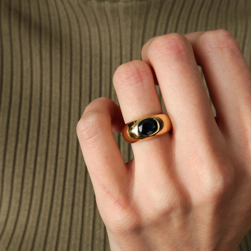 Bague BAGUE CHEVALIERE OR & SAPHIR 58 Facettes BO/220112