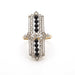 Ring 57 Art Deco Ring Platinum Yellow Gold Onyx Diamonds 58 Facettes 24718