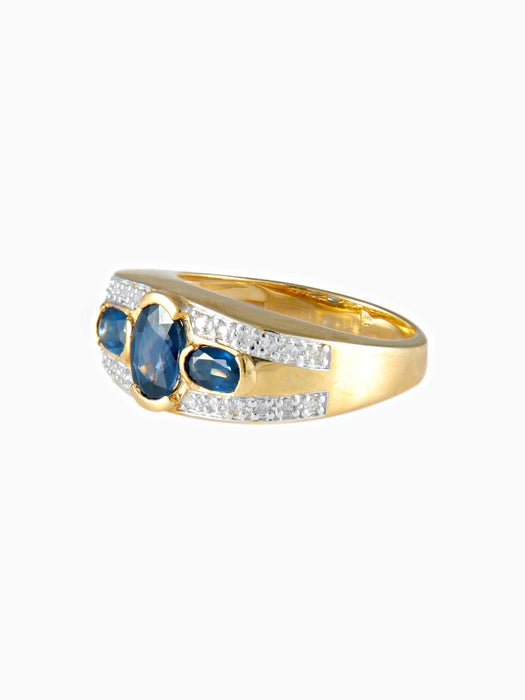 Bague 52 Bague Trilogie Saphirs Diamants 58 Facettes