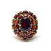 Ring Old flower ring garnets yellow gold 58 Facettes