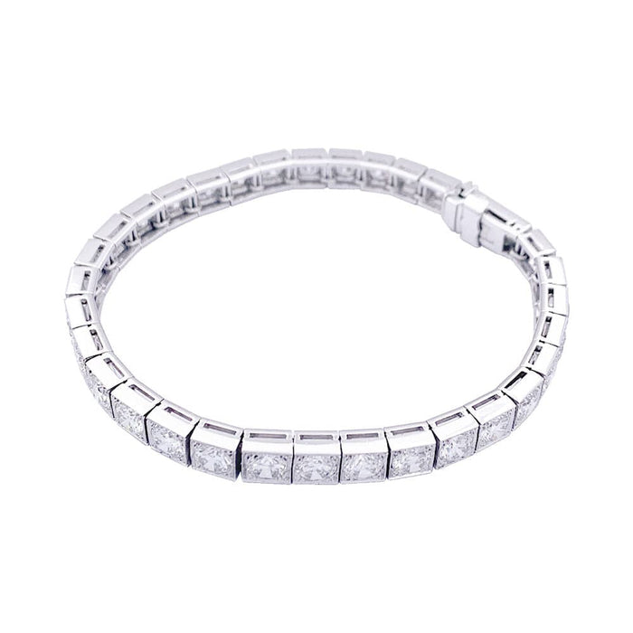 Bracelet Bracelet ligne or blanc, platine, diamants. 58 Facettes 33496