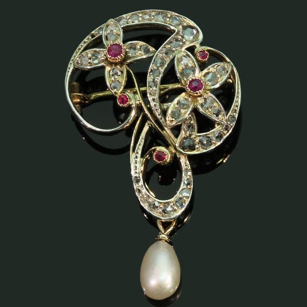 Broche Broche diamants, rubis 58 Facettes 14273-0121