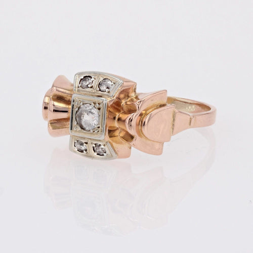 Bague 58 Bague tank noeud saphirs blancs 58 Facettes 17-245