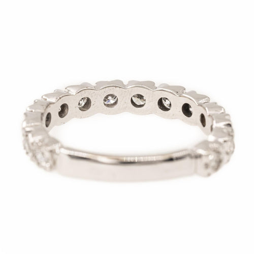 Bague 53 Bague Demi alliance Or blanc Diamant 58 Facettes 2050420CN