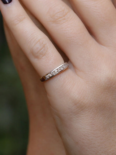 Bague 47.5 Demi-Alliance américaine diamants 0,18 ct 58 Facettes J110