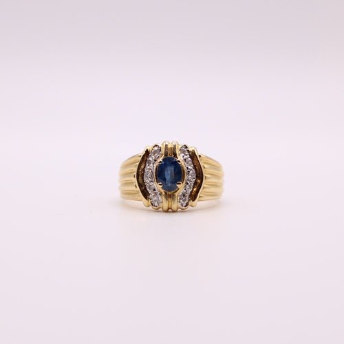 Bague Bague vintage saphir et diamants sur or jaune 58 Facettes